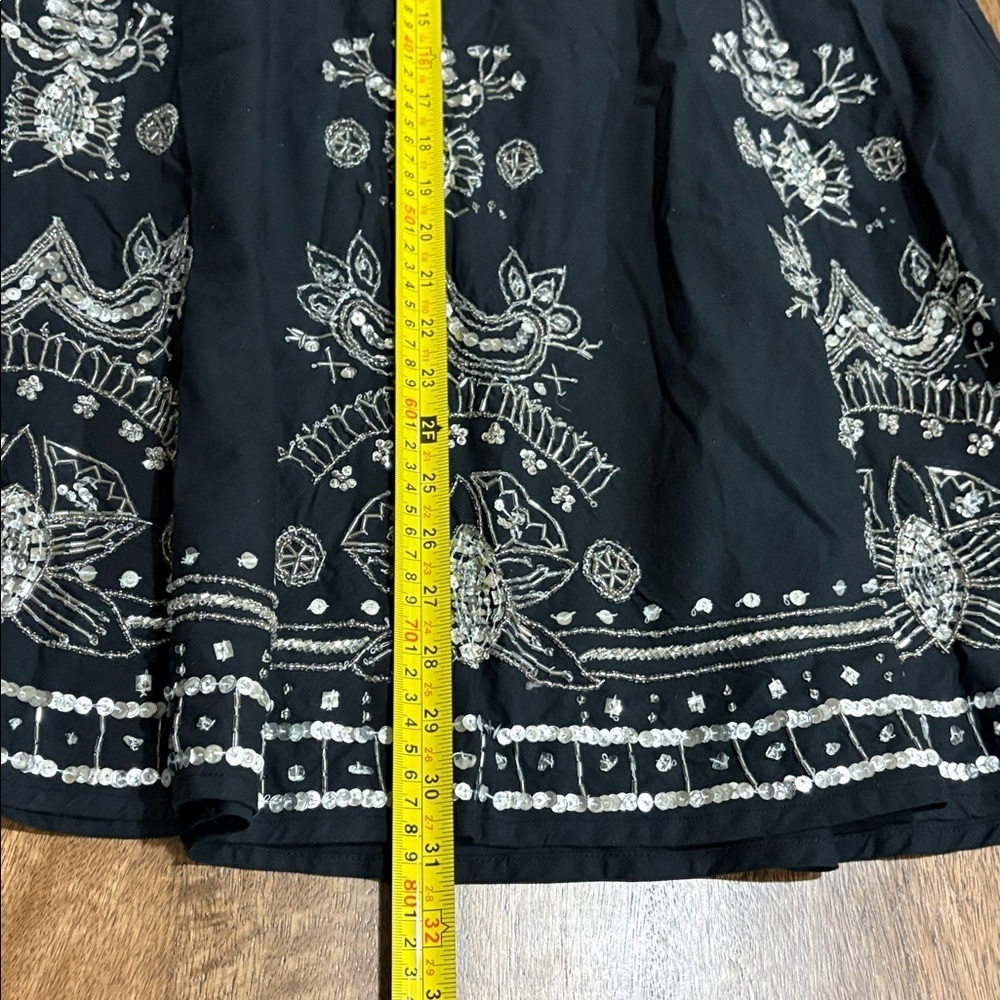 DIMRI Sequined boho gypsy skirt size medium. New without tags. Black tan - Picture 7 of 8